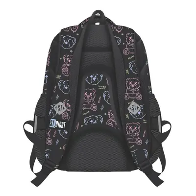 Ruksak školski St.Right Trouble Maker Bear s pretincem za prijenosno računalo 17"-1